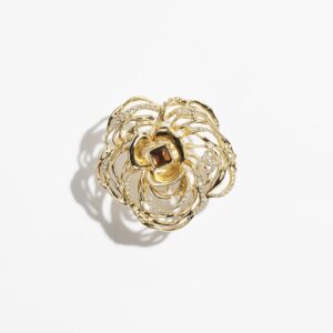 Gold brown & crystal chanel dupes ring