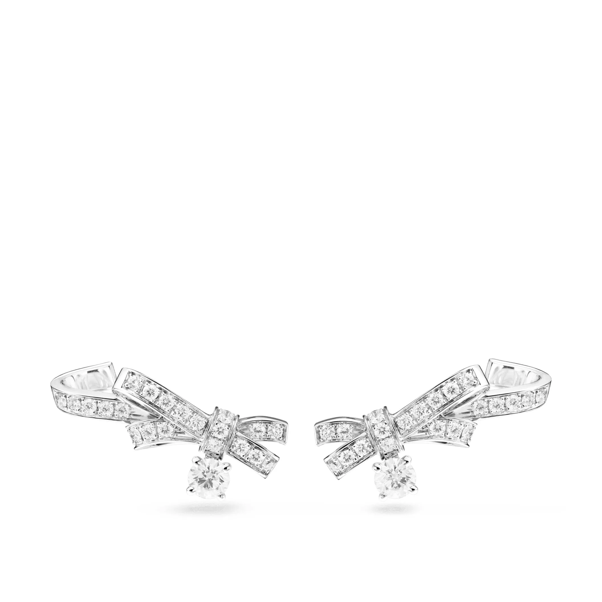 Ruban Fake chanel earrings 18K white gold diamonds