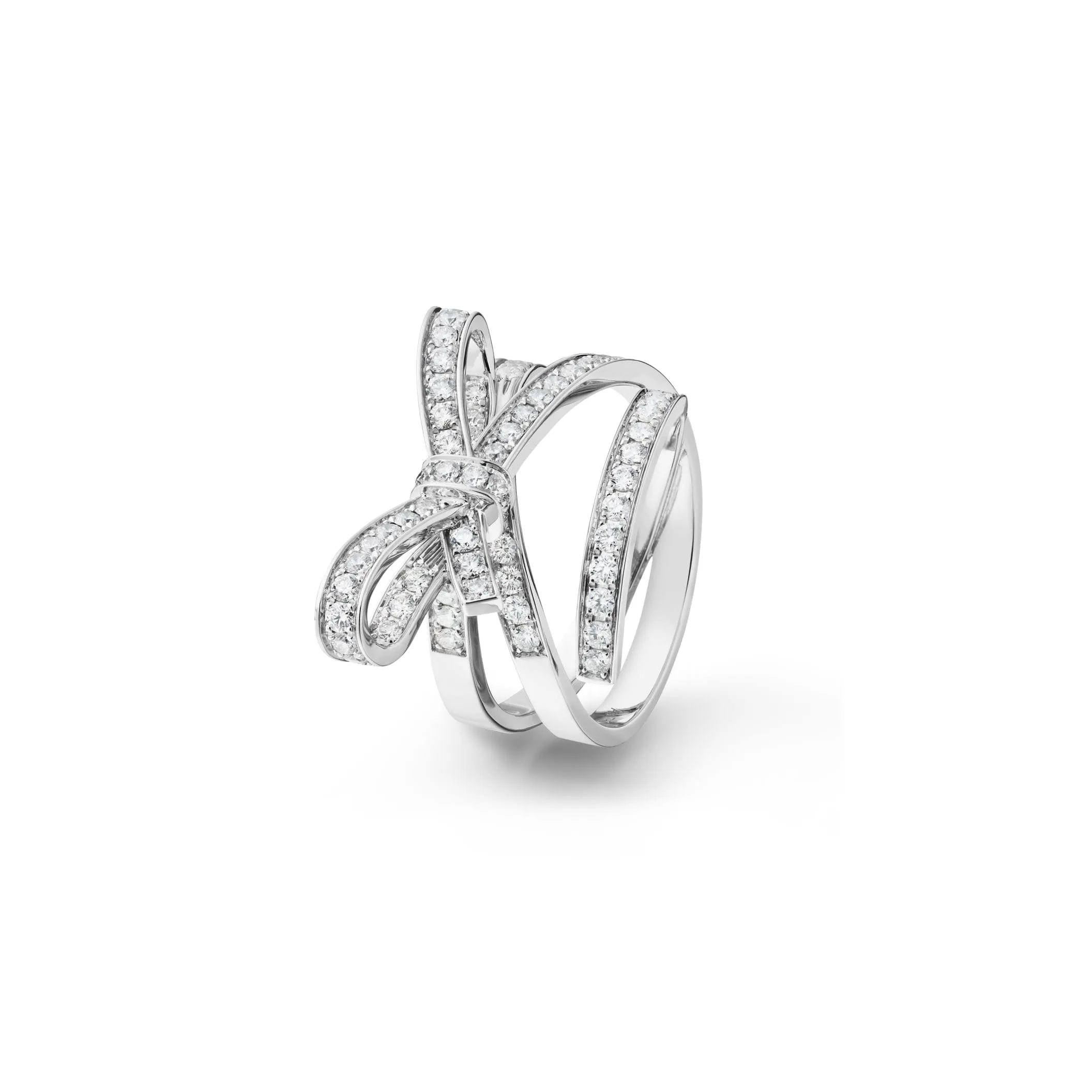 Ruban chanel dupes ring 18K white gold diamonds