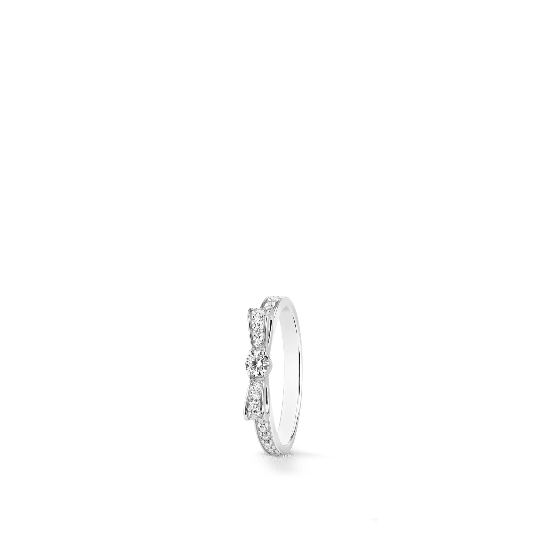 Ruban chanel dupes ring 18K white gold center diamond diamonds