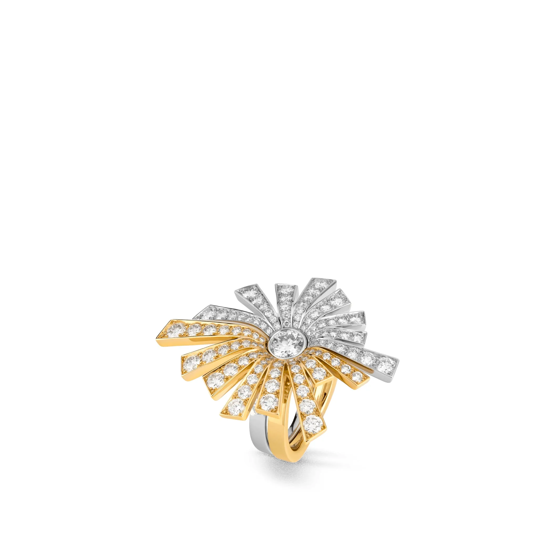 Soleil de CHANEL transformable chanel dupes ring 18K white and yellow gold diamonds