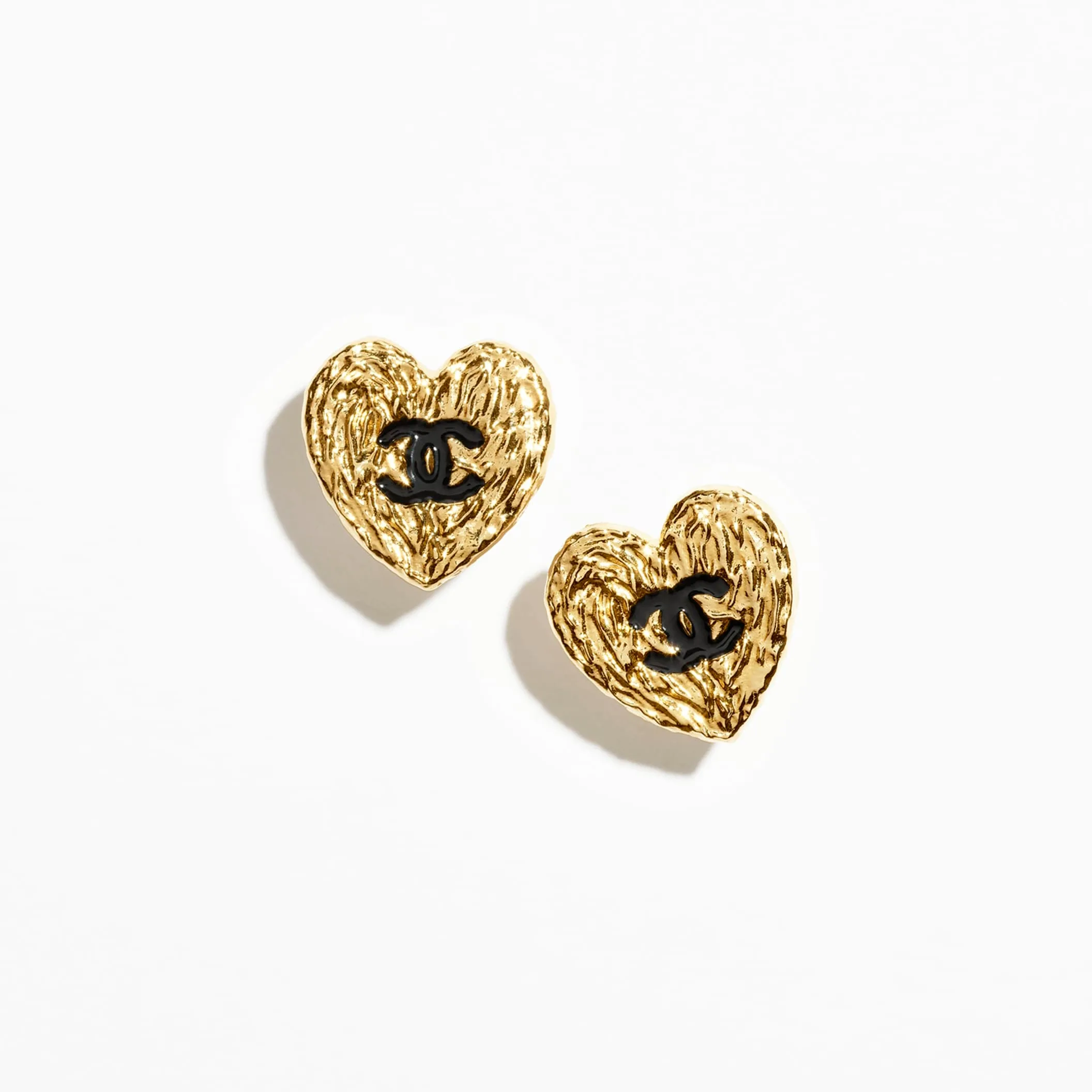 Gold & Black stud Fake chanel earrings