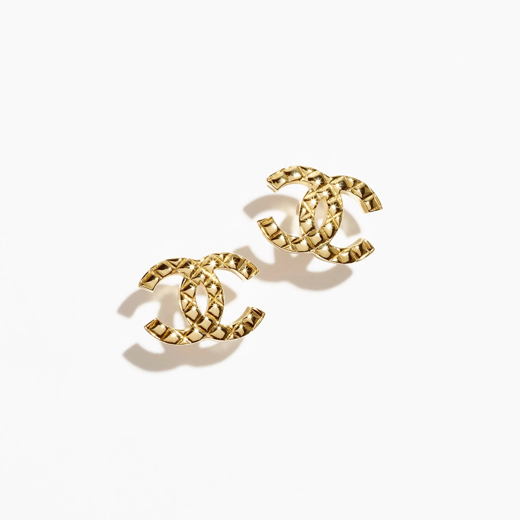 Gold stud Fake chanel earrings