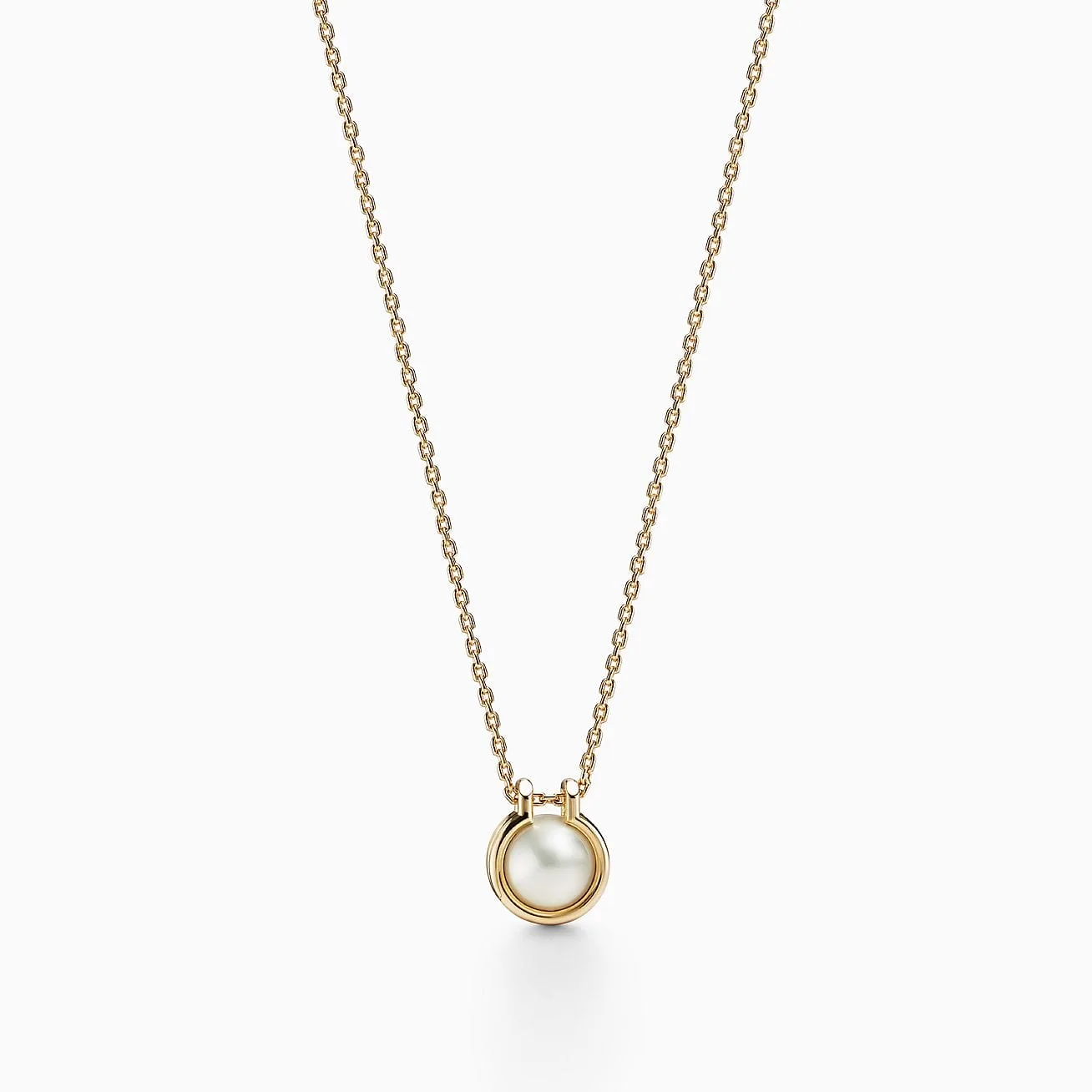 Replica Tiffany necklace HardWear South Sea Pearl Link Pendant in 18k Gold, 16"