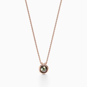 Replica Tiffany necklace HardWear Tahitian Black Pearl Link Pendant in 18k Rose Gold, 16"