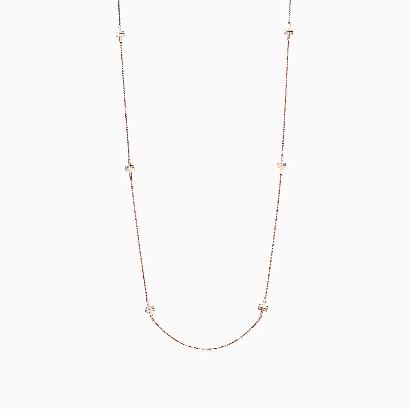 Replica Tiffany jewelry T Diamond and Mother-of-pearl Station Necklace