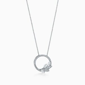 Replica Tiffany necklace Victoria Diamond Vine Circle Pendant in Platinum