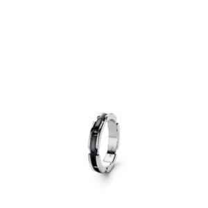 Ultra chanel dupes ring Small version 18K white gold black ceramic