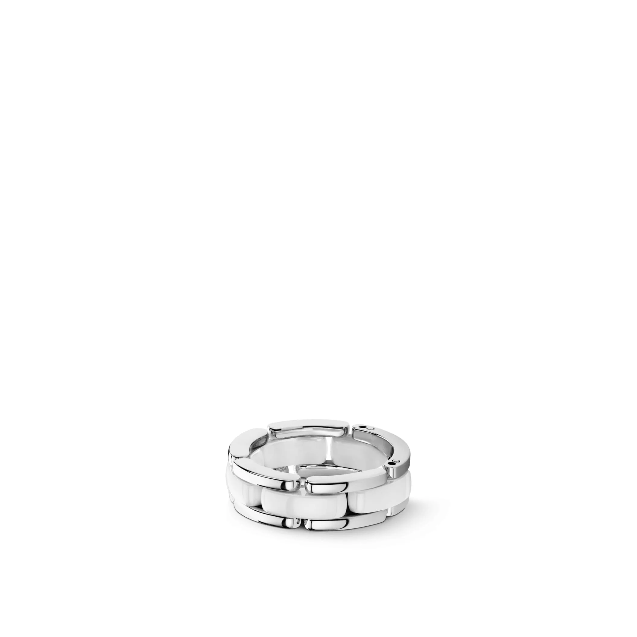 Ultra chanel dupes ring Medium version 18K white gold white ceramic