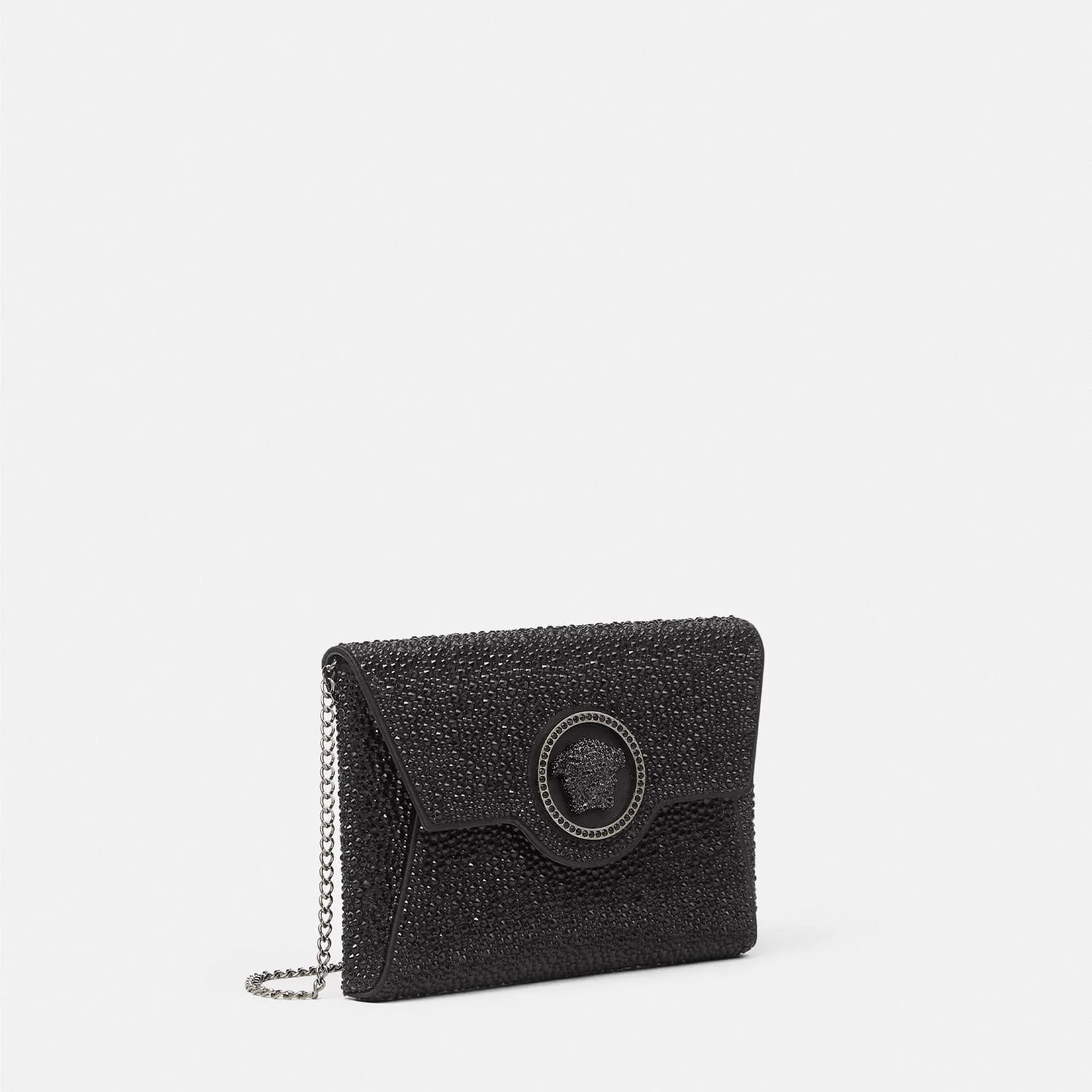 Replica Designer Bags Crystal versace replica bags La Medusa Envelope Clutch