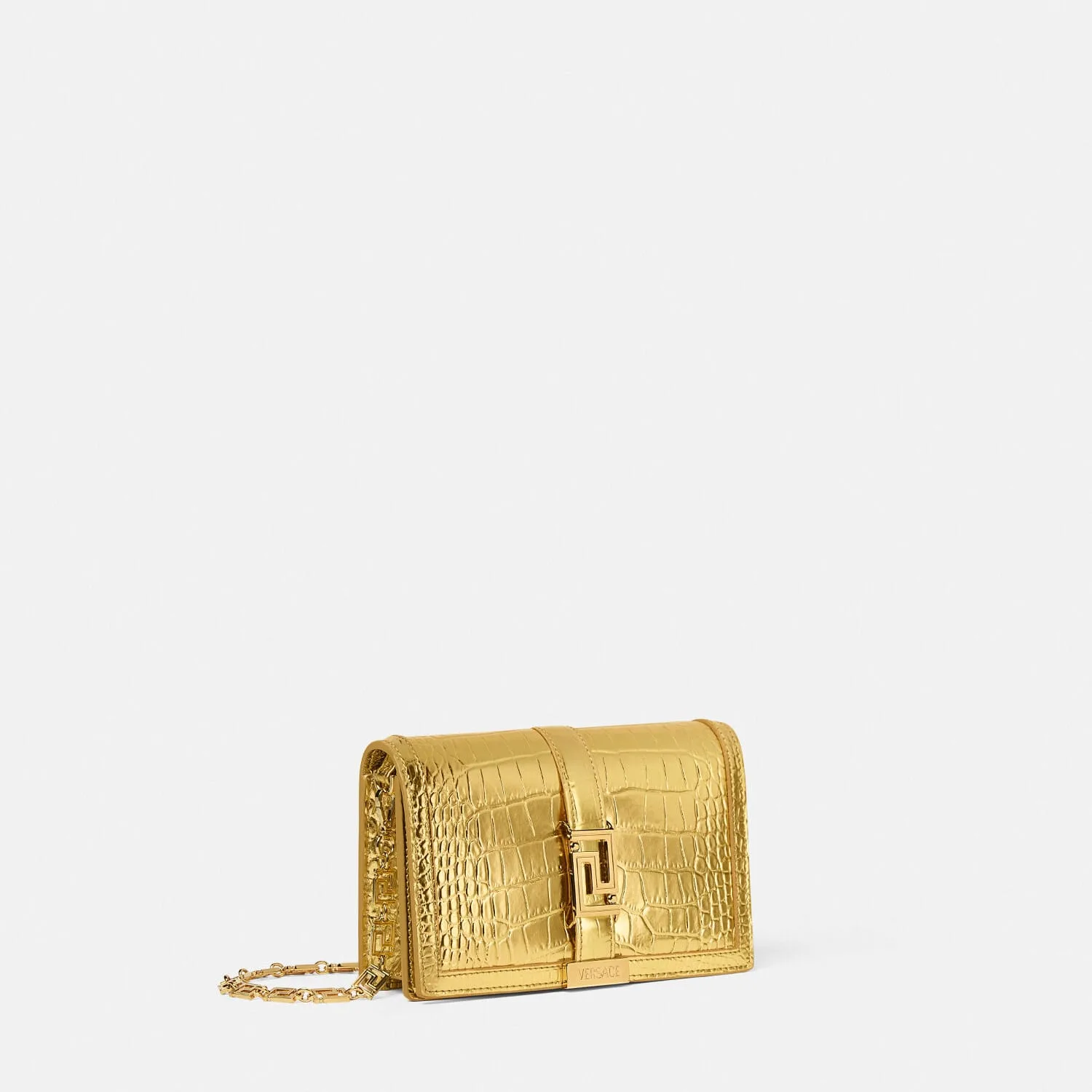 Replica Designer Bags Croc-Effect Greca Goddess Mini versace replica bags