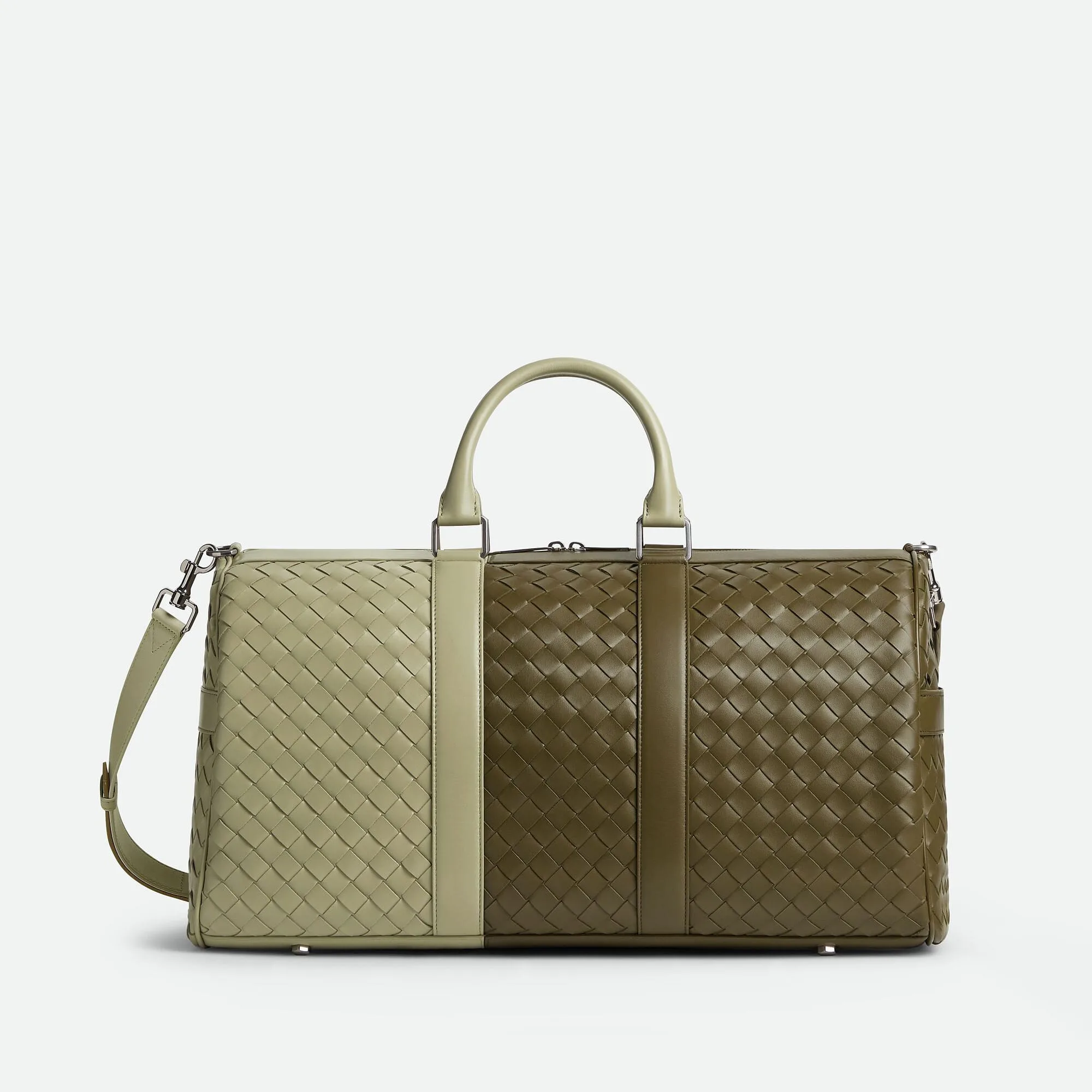 Bottega Veneta Replica Designer Bags Medium Intrecciato Duffle Mud Travertine