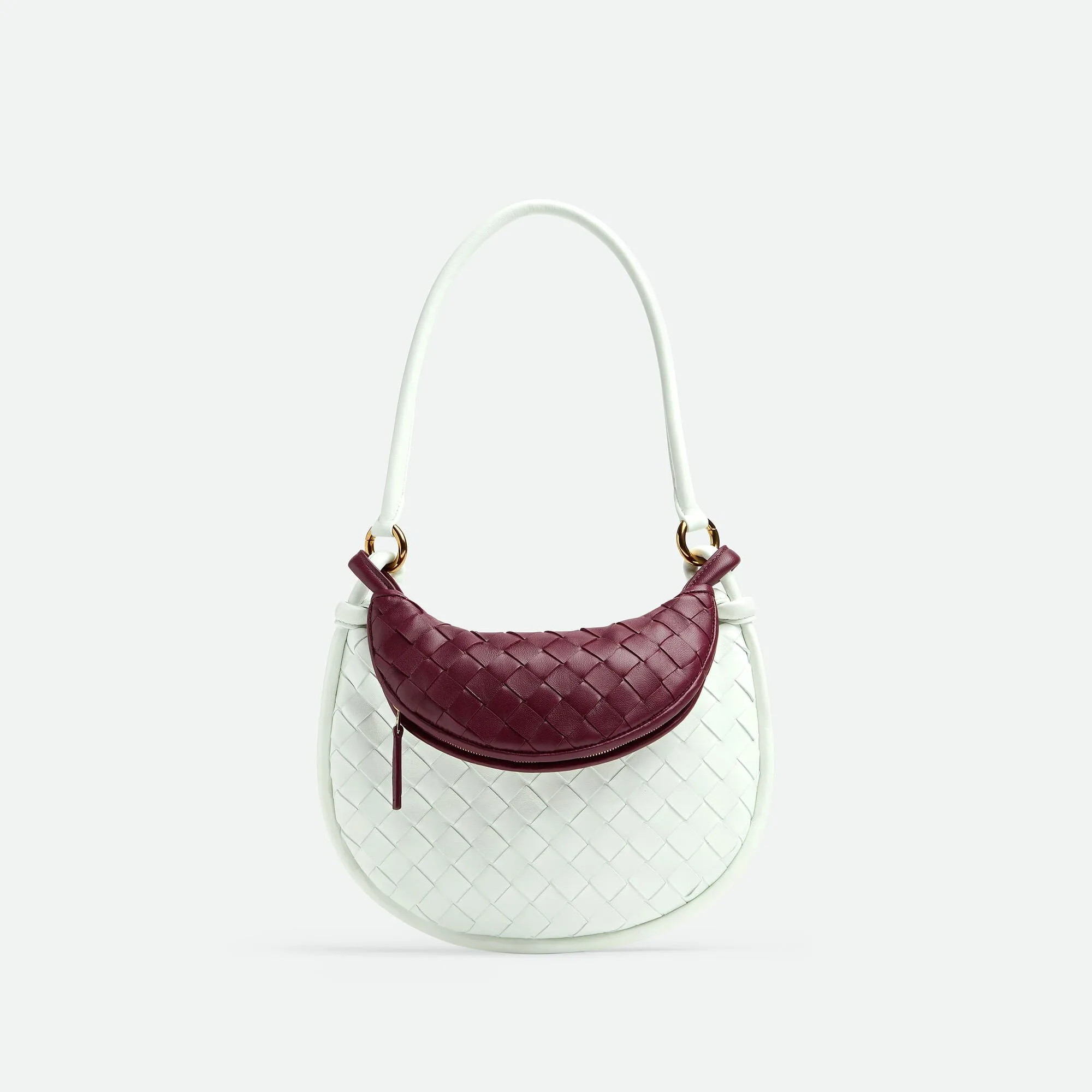 Bottega Veneta Replica Designer Bags Small Gemelli Glacier Barolo