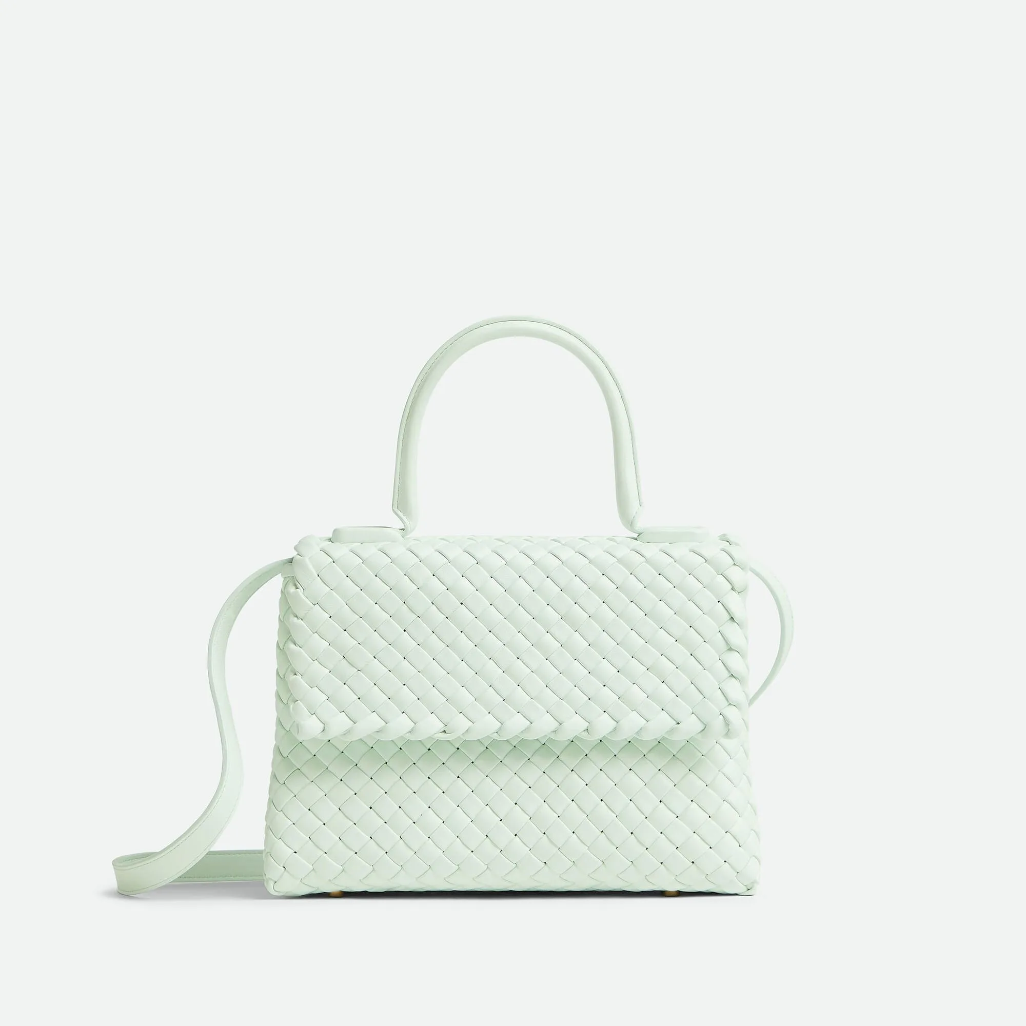 Bottega Veneta Replica Designer Bags Patti Top Handle Bag Glacier