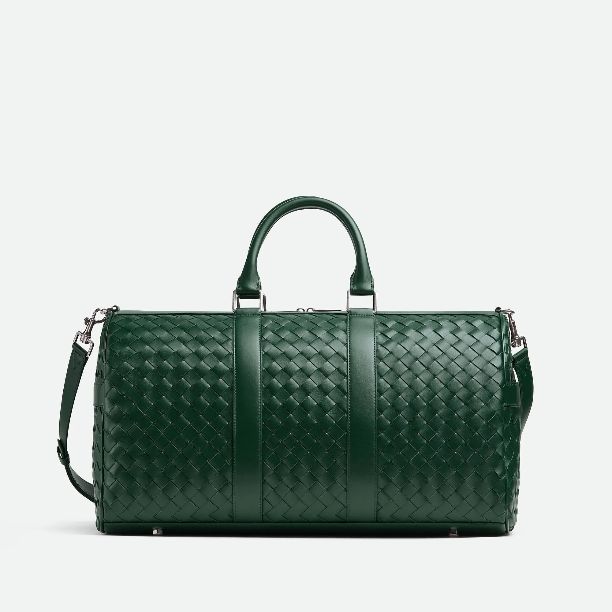 Bottega Veneta Replica Designer Bags Medium Intrecciato Duffle Emerald Green