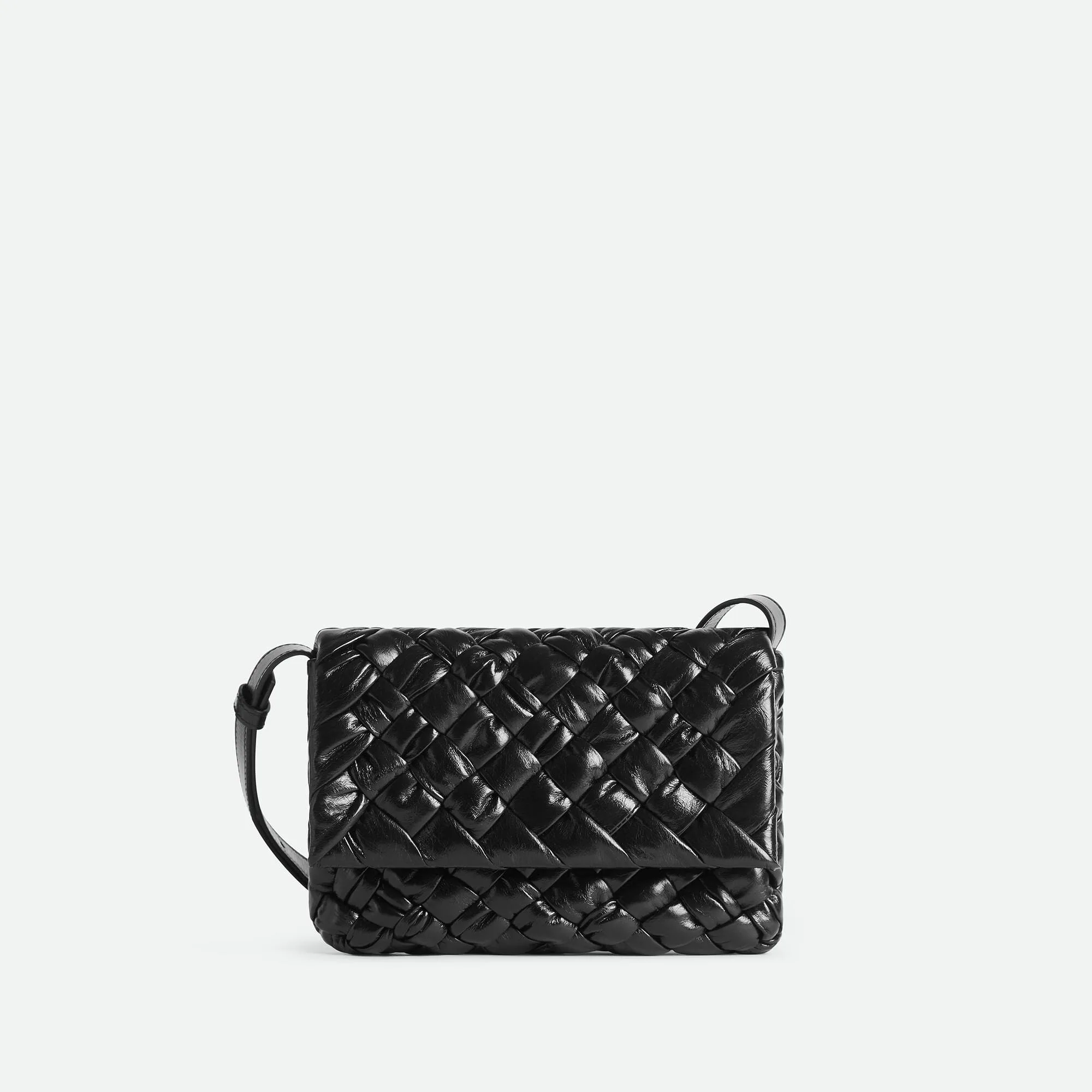 Bottega Veneta Replica Designer Bags Small Rumple Messenger Black