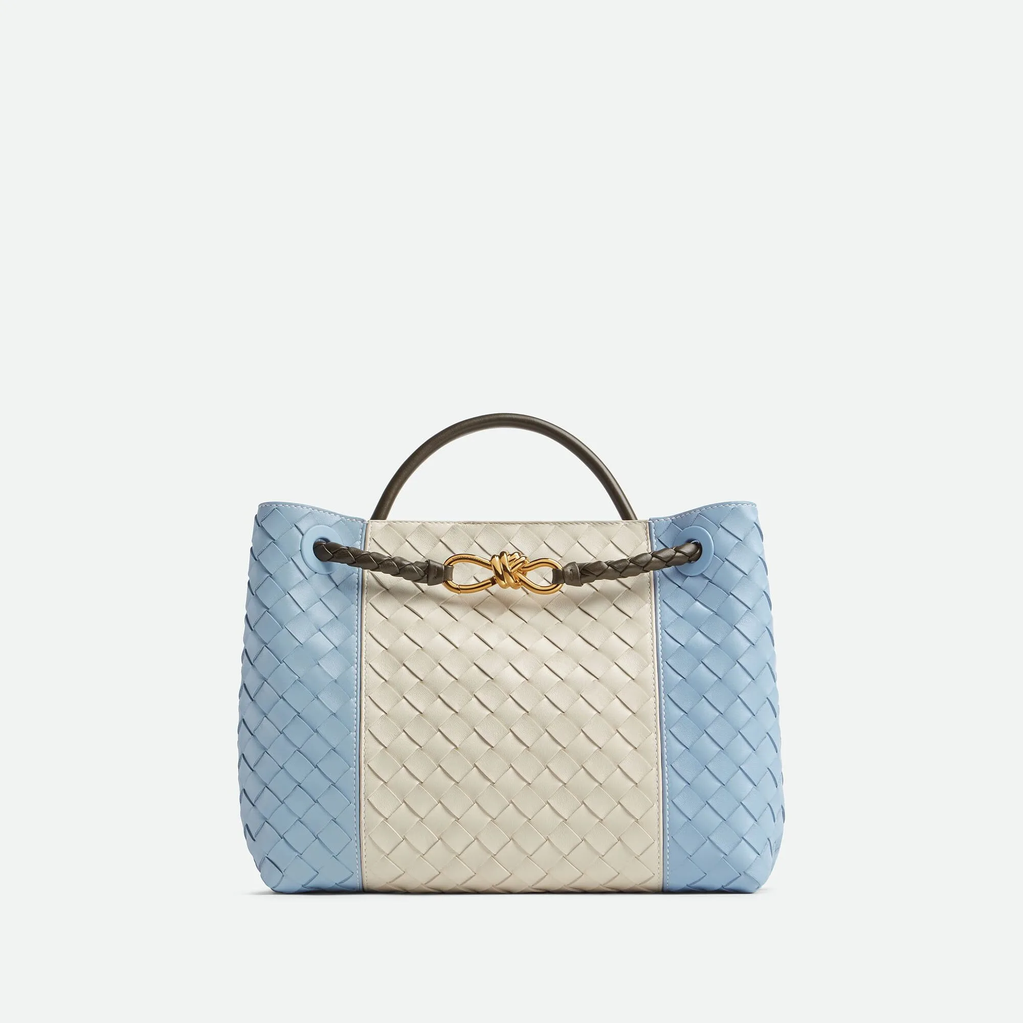 Bottega Veneta Replica Designer Bags Medium Andiamo Sea Salt Ice Kaki