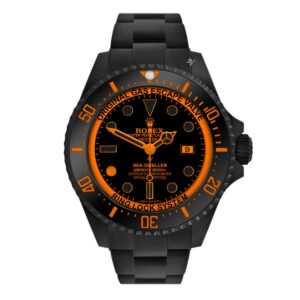 Rolex Watch Deepsea Orange Dot-Limited Edition Black DLC-PVD
