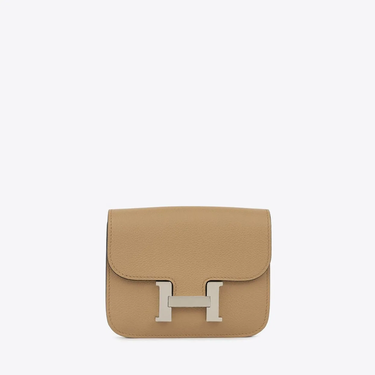 Replica Designer Bags Hermes Bag Replica Constance Slim Wallet In Chai Epsom With Palladium Hardware