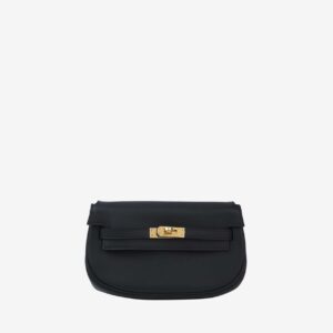 Replica Designer Bag Hermes Bag Replica Kelly Moove In Black Swift Leather With Gold Hardware