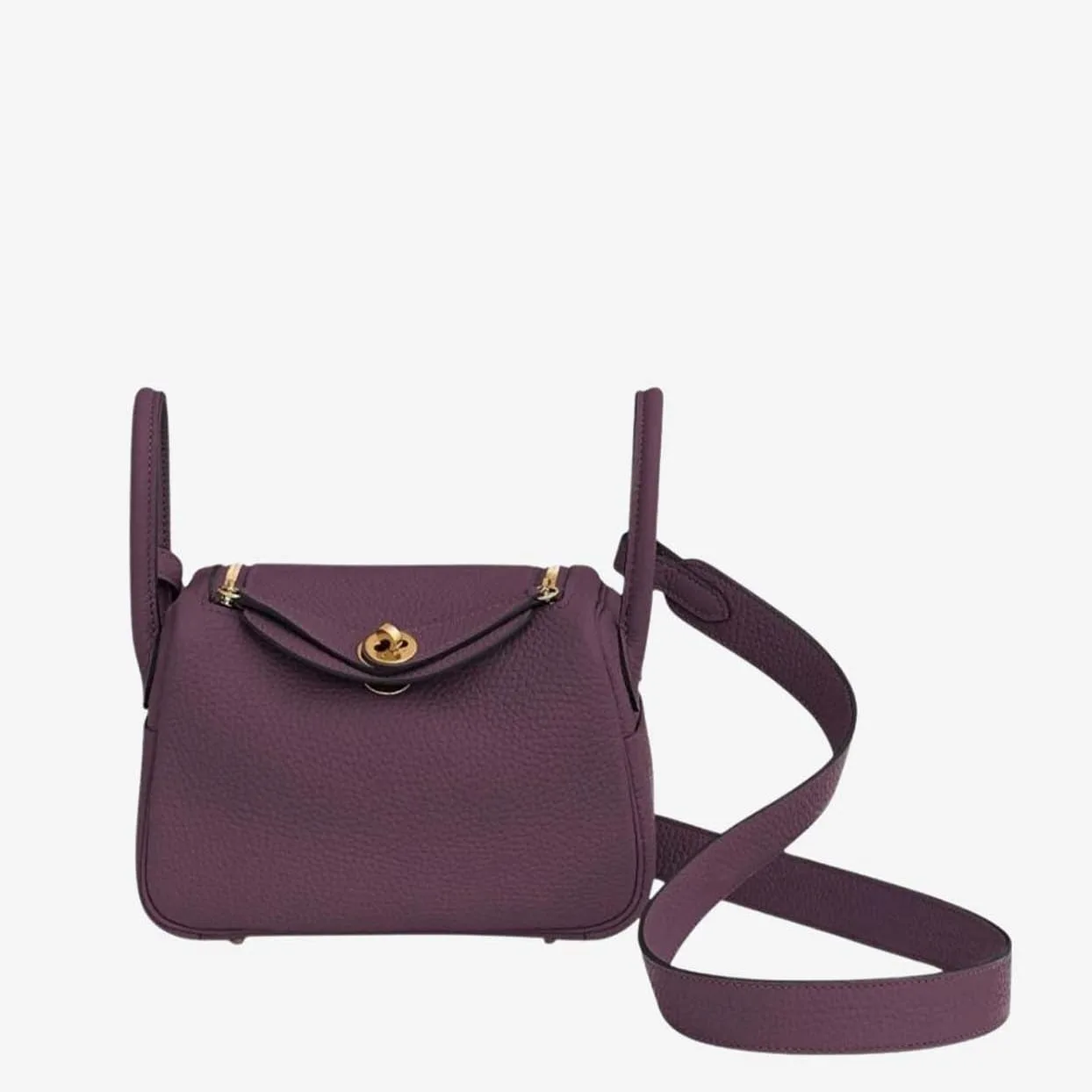 Replica Designer Bags Hermes Bag Replica Mini Lindy 20 In Cassis Taurillon Clemence Leather With Gold Hardware