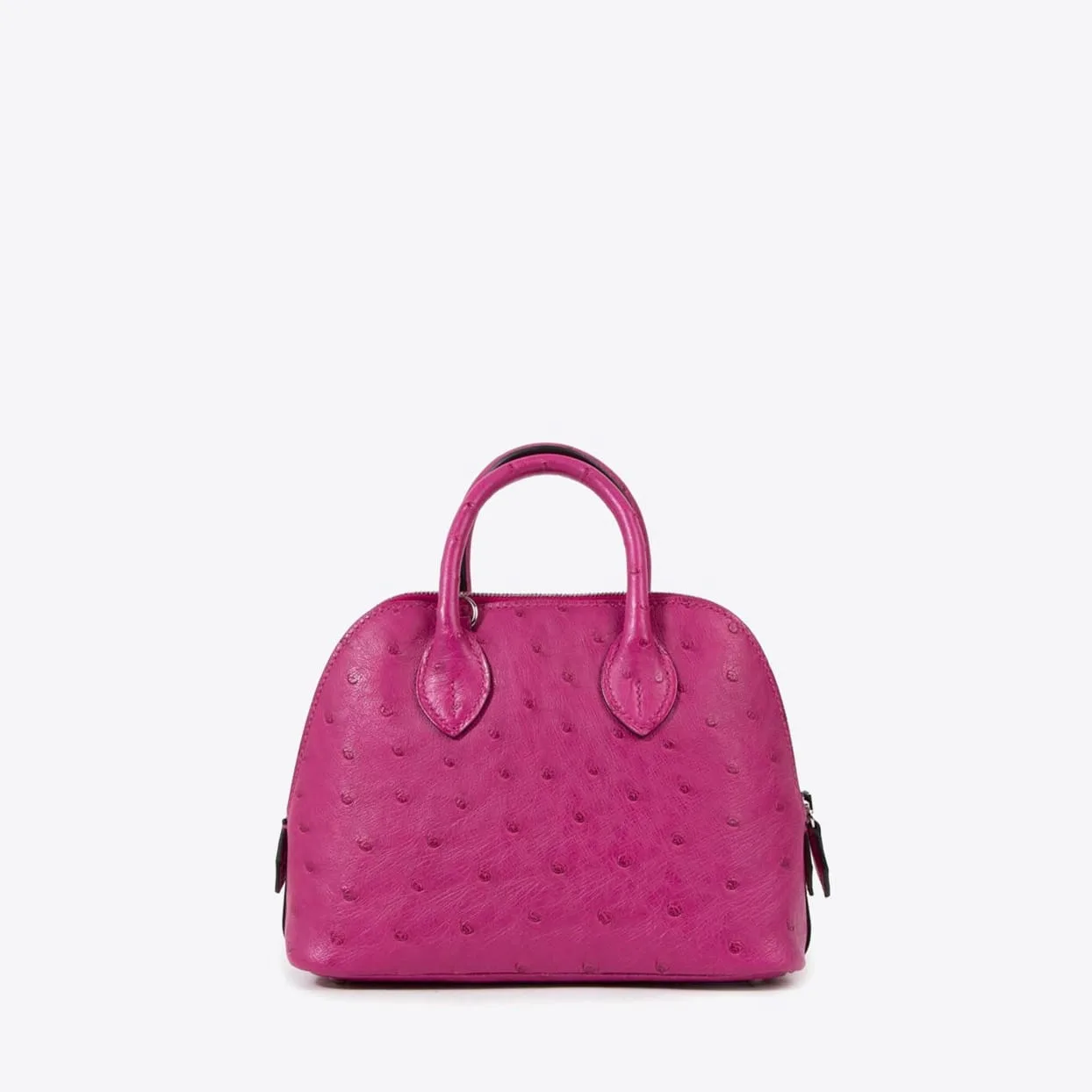 Replica Designer Bags Hermes Bag Replica Mini Bolide 1923 In Rose Pourpre Ostrich Leather With Palladium Hardware