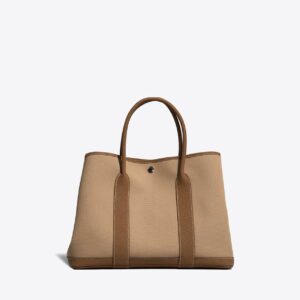 Replica Designer Bag Hermes Bag Replica Garden Party 30 In Trench Toile And Gold Veau Negonda Leather With Palladium Hardware