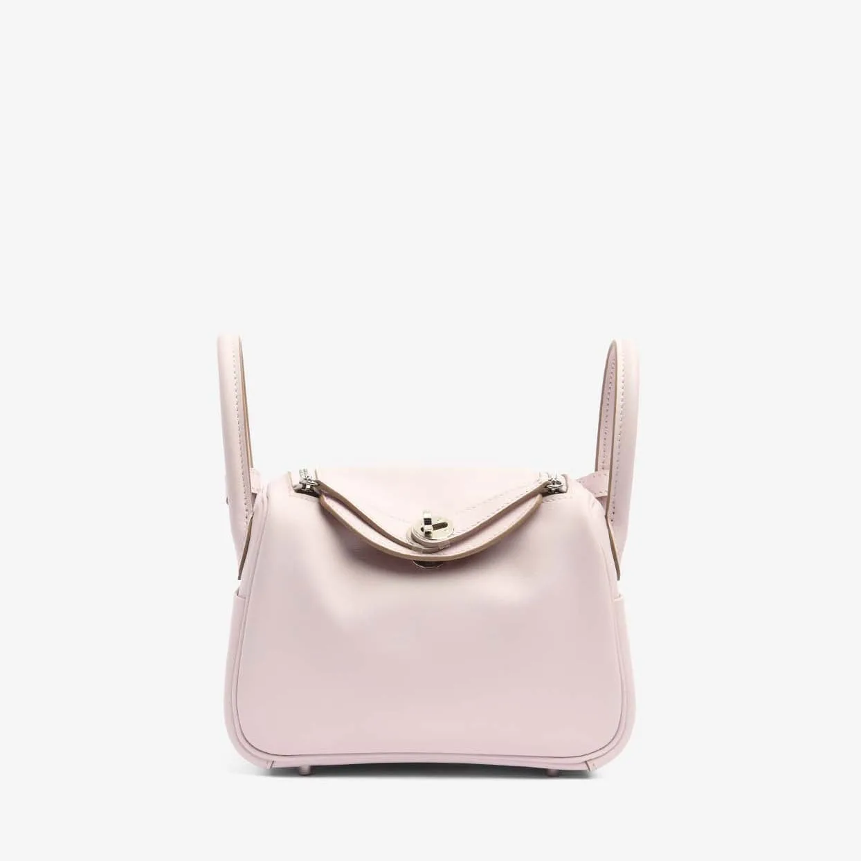 Replica Designer Bags Hermes Bag Replica Mini Lindy 20 Verso In Mauve Pale And Gold Swift Leather In Palladium Hardware