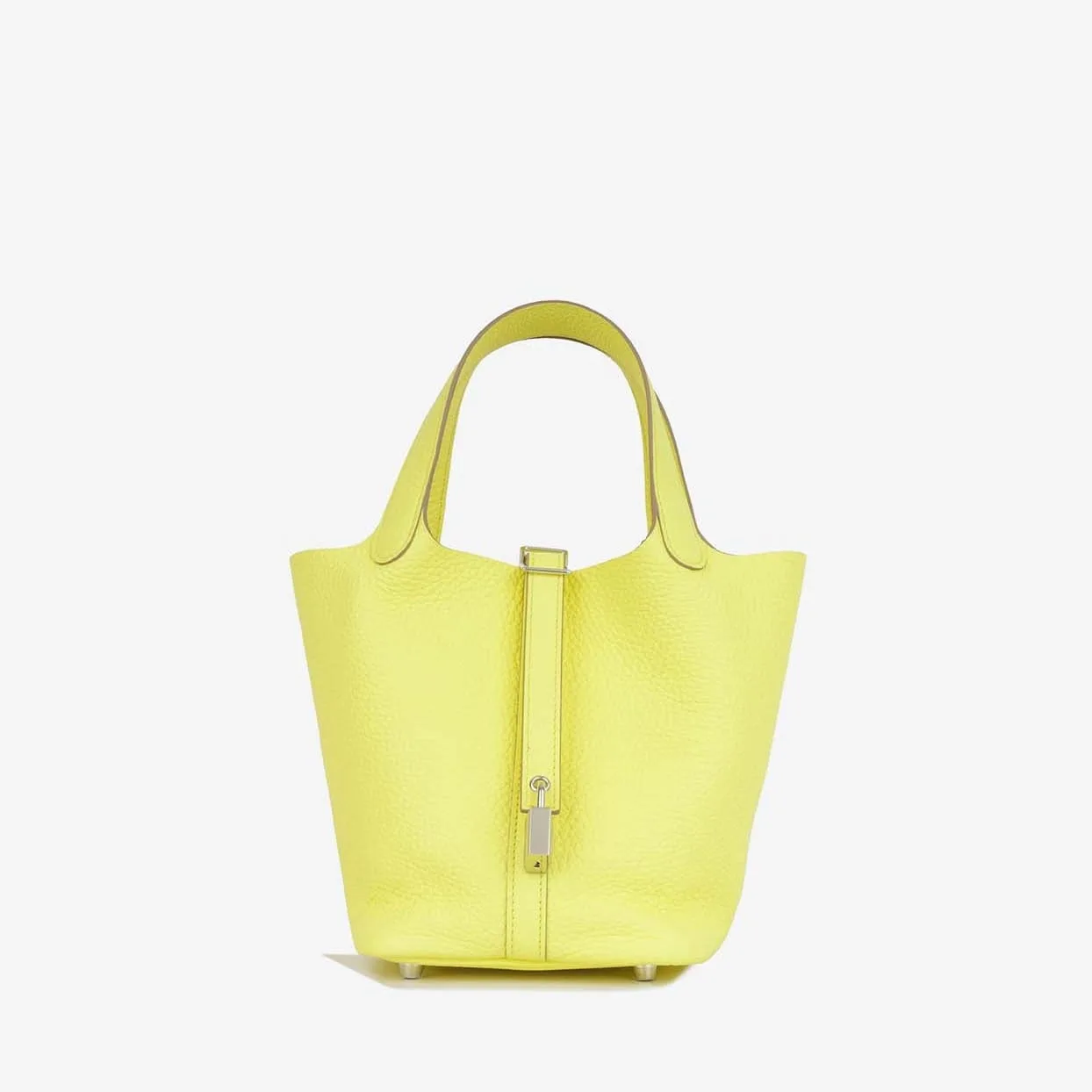 Replica Designer Bags Hermes Bag Replica Picotin 18 In Limoncello Clemence Leather With Palladium Hardware