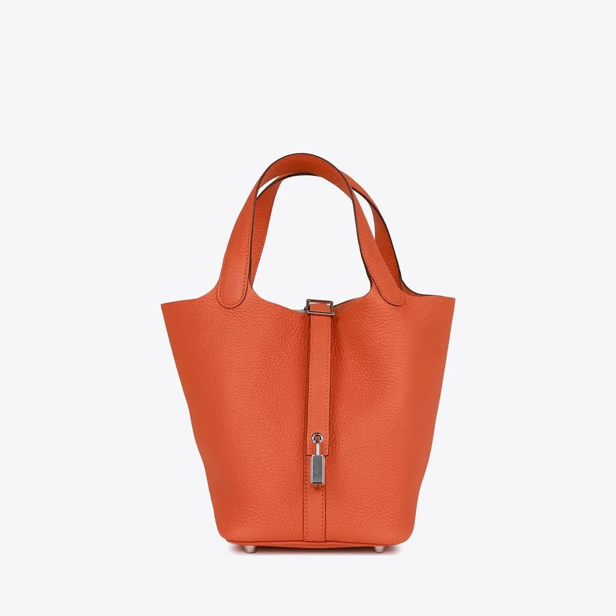 Replica Designer Bags Hermes Bag Replica Picotin Lock 18 In Orange H Taurillon Clemence With Palladium Hardware