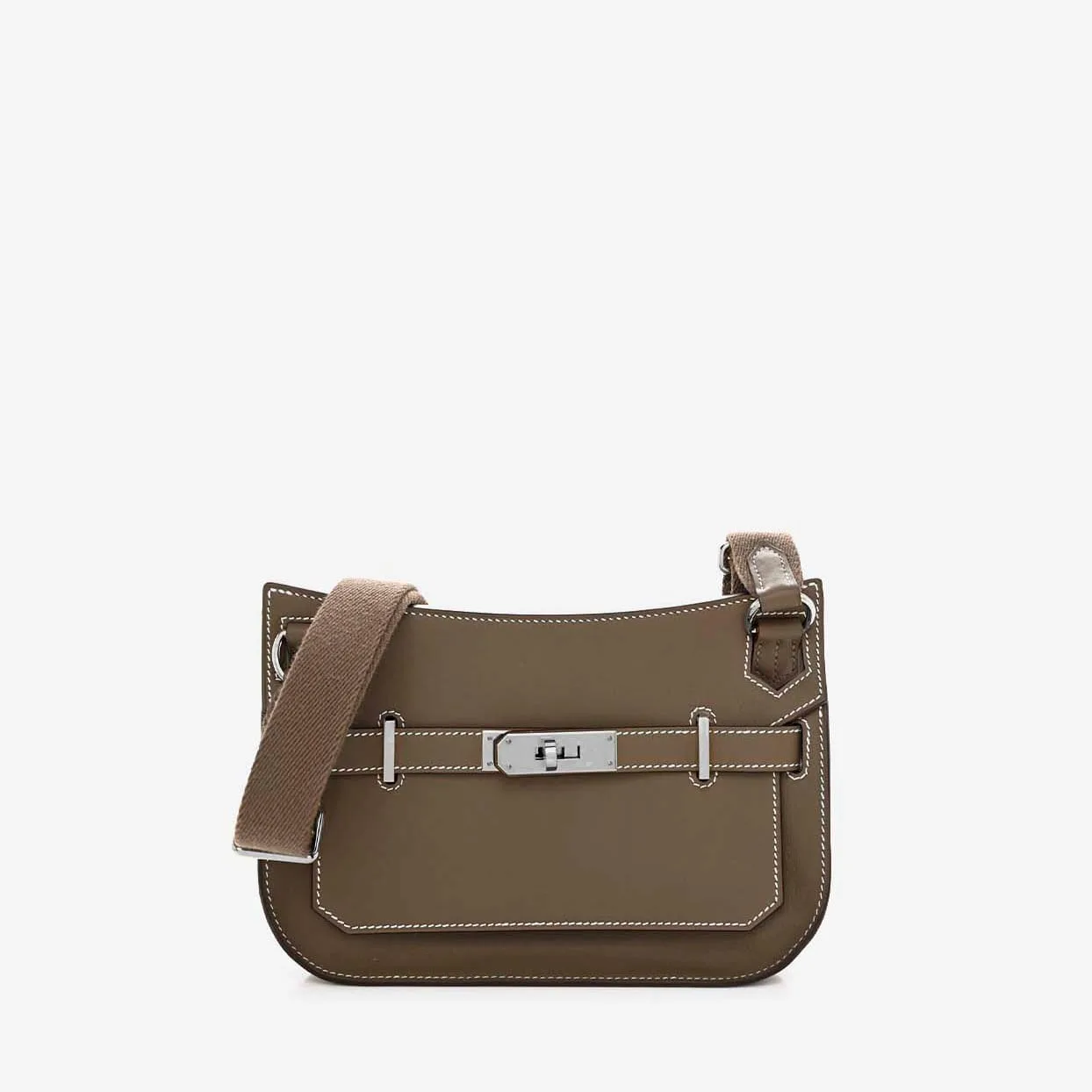 Replica Designer Bags Hermes Bag Replica Mini Jypsiere In Etoupe Swift Leather With Palladium Hardware