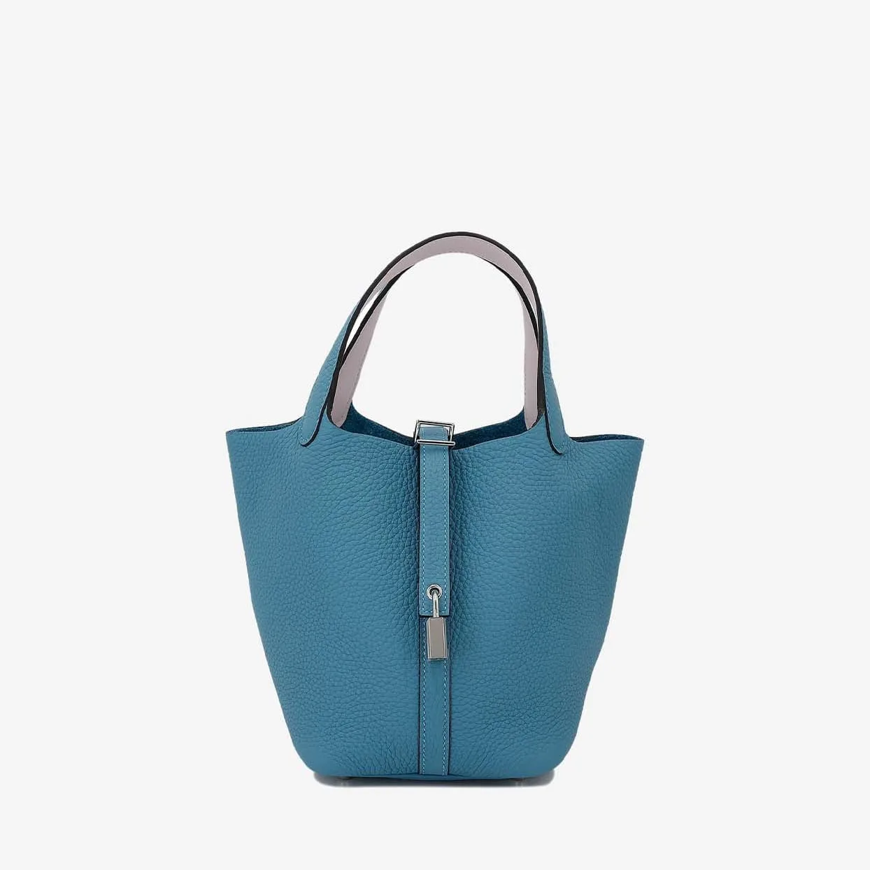 Replica Designer Bags Hermes Bag Replica Picotin 18 In Blue Jean Clemence And Mauve Pale Swift With Palladium Hardware