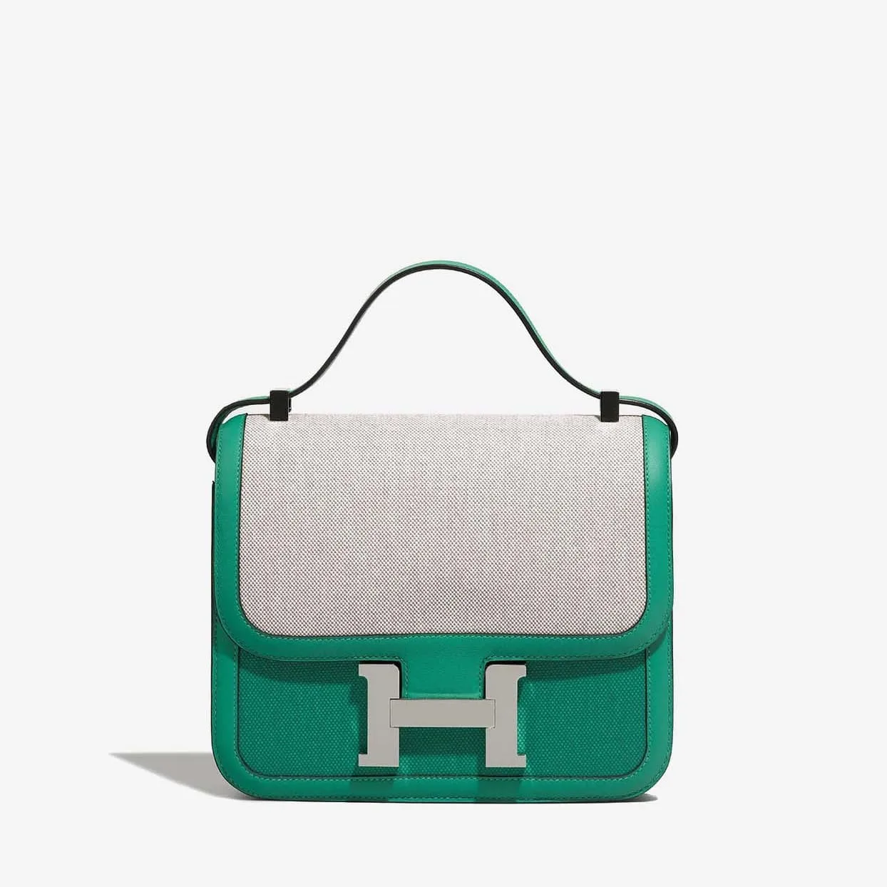 Replica Designer Bags Hermes Bag Replica Constance 24 In Vert Jade Swift And Toile With Palladium Hardware