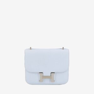 Replica Designer Bag Hermes Bag Replica Constance 18 In Blue Brume Chevre Leather With Palladium Hardware