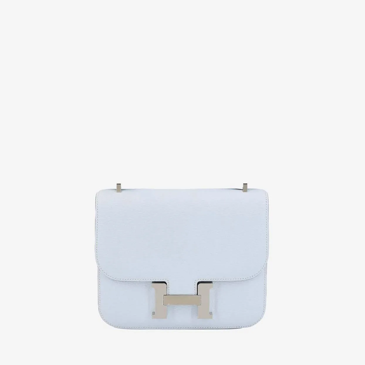 Replica Designer Bags Hermes Bag Replica Constance 18 In Blue Brume Chevre Leather With Palladium Hardware