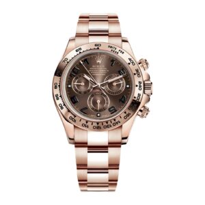 Fake Rolex Replica Watch 40mm Daytona Rose Gold Chocolate Arabic Dial m116505-0004