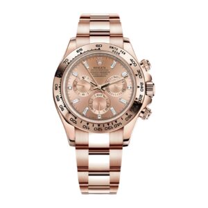 Rolex Oyster Perpetual Cosmograph Daytona Rose Gold Diamond Baguette Dial Oyster Bracelet 116505