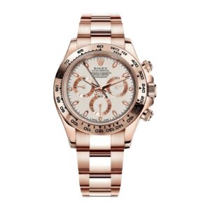 Fake Rolex Replica Watch 40mm Daytona Rose Gold Ivory White Dial Oyster Bracelet m116505-0010-BTF