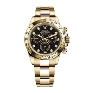 Fake Rolex Replica Watch Cosmograph Daytona 40mm Yellow Gold Black Diamond Dial Oyster Bracelet m116508-0008