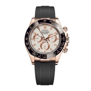 Rolex Cosmograph Daytona 40mm Rose Gold Ivory Dial Oysterflex Rubber Bracelet 116515LN