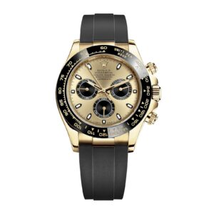 Fake Rolex Replica Watch Oyster Perpetual Cosmograph Daytona 40mm Yellow Gold "Pikachu" Champagne Dial Oysterflex Rubber Bracelet 116518LN