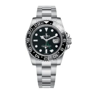 Fake Rolex Replica Watch Oyster Perpetual GMT-Master II 40mm Stainless Steel Black Dial Oyster Bracelet 116710LN