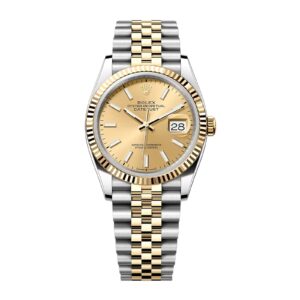 Fake Rolex Replica Watch Datejust 36 Yellow Gold/Steel Champagne Index Dial & Fluted Bezel Jubilee Bracelet 126233