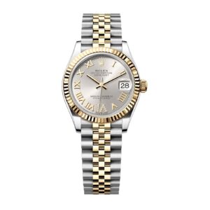 Fake Rolex Replica Watch Oyster Perpetual Lady-Datejust 31 Yellow Gold/Steel Silver Roman Diamond VI Dial & Fluted Bezel Jubilee Bracelet 278273