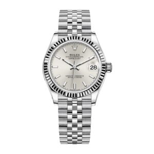 Fake Rolex Replica Watch Datejust 31 White Gold/Steel Silver Index Dial & Fluted Bezel Jubilee Bracelet 278274