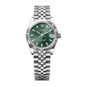 Fake Rolex Replica Watch Datejust 31 White Gold/Steel Mint Green Index Dial & Fluted Bezel Jubilee Bracelet 278274