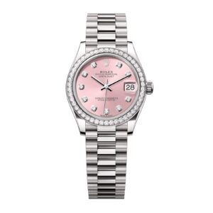 Fake Rolex Replica Watches Datejust 31 White Gold Pink Diamond Dial & Diamond Bezel President Bracelet 278289RBR