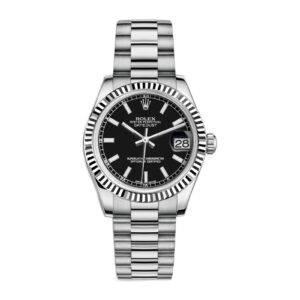 Rolex White Gold President Midsize Black Dial on President Bracelet P68279BI