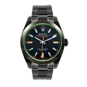 Rolex Milgauss Green Crysal Stainless Steel/PVD Black Dial 116400GV DLC-PVD