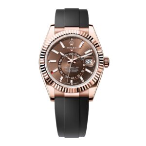 Rolex Sky-Dweller Rose Gold Chocolate Index Dial Oysterflex Rubber Strap m326235-0005 Noob Factory